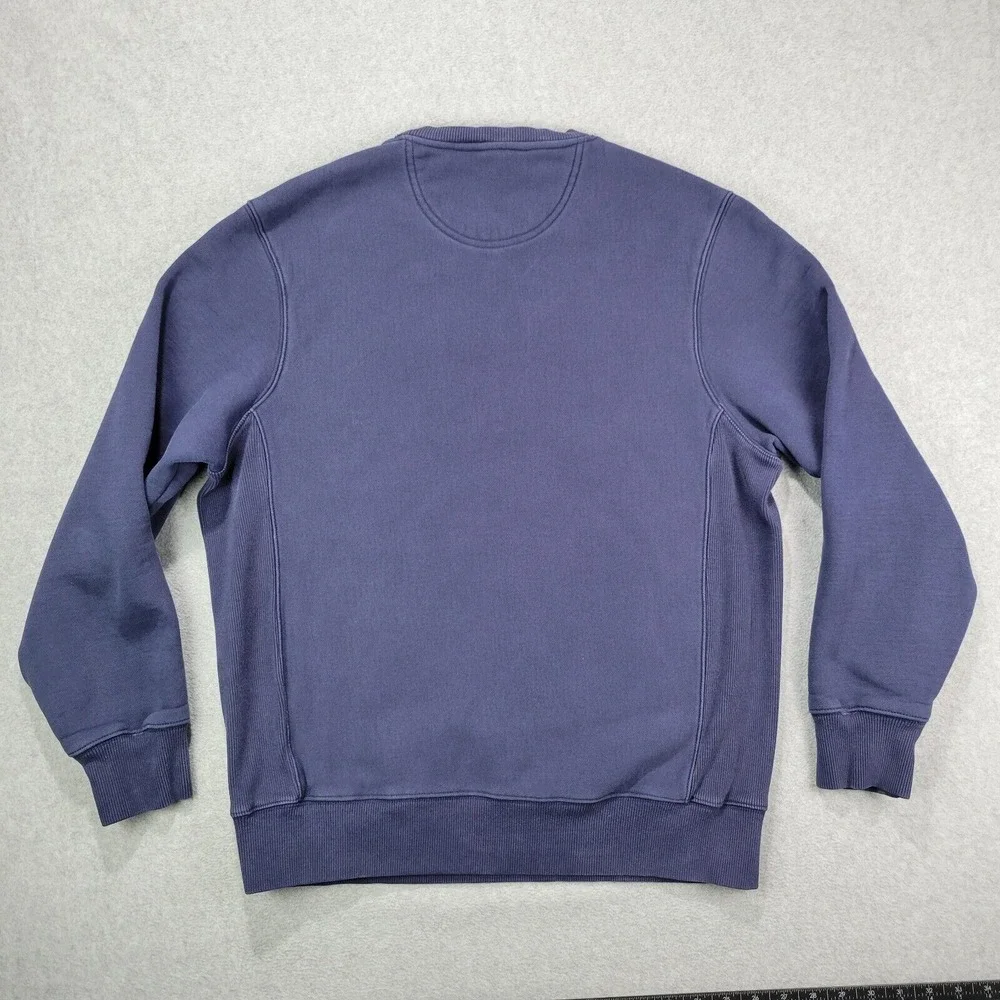 Vintage 90s Sport Tek Blank Blue Sweatshirt Mens M Reverse Weave Ribbed Grunge - Picture 9 of 10